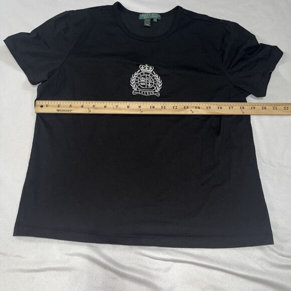 Green Tag Ralph Lauren Active Large Black Embroidered Classic Tee Shirt - Picture 6 of 8